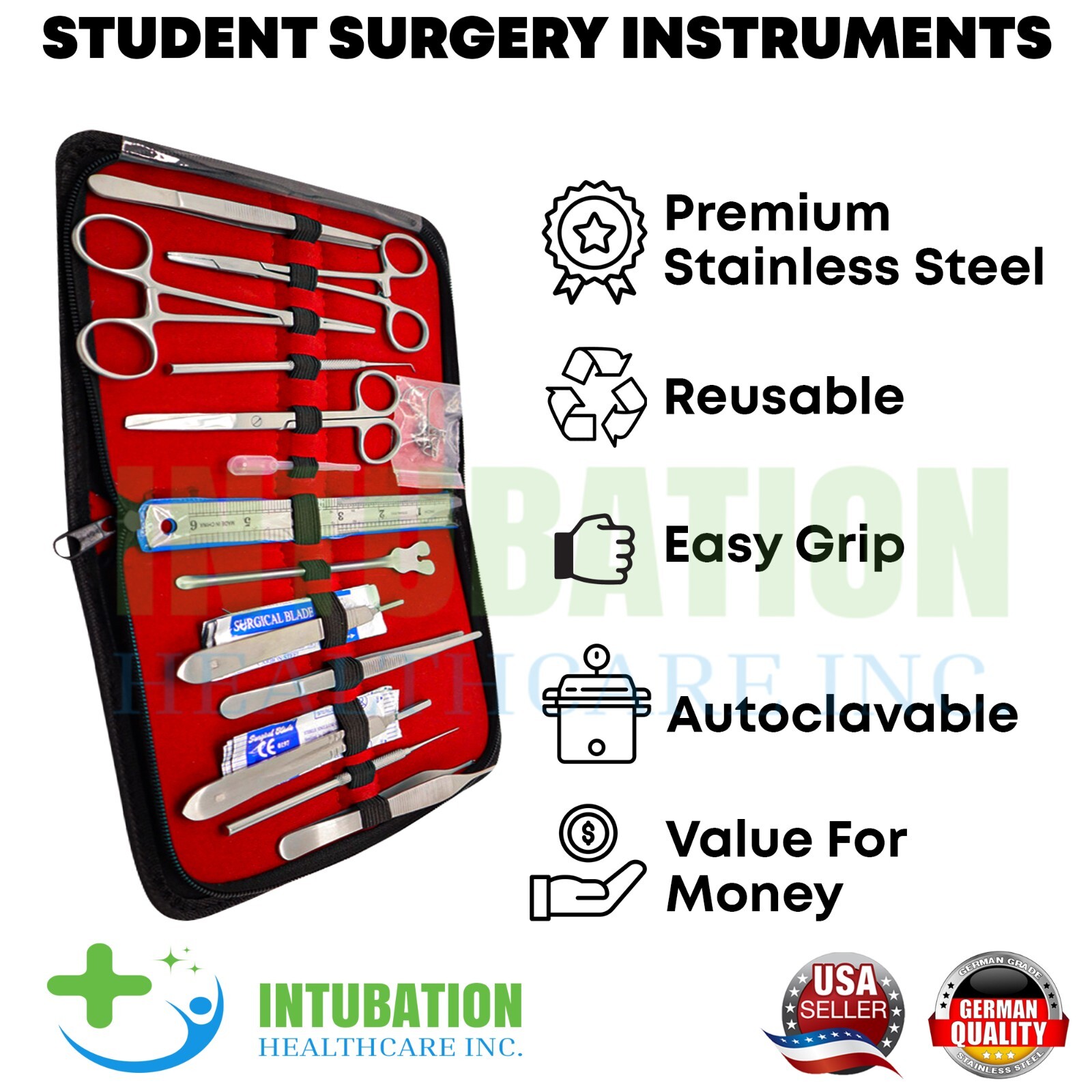 22 Pcs Advanced Dissecting Kit Biology Lab Anatomy Dissection Set German Grade