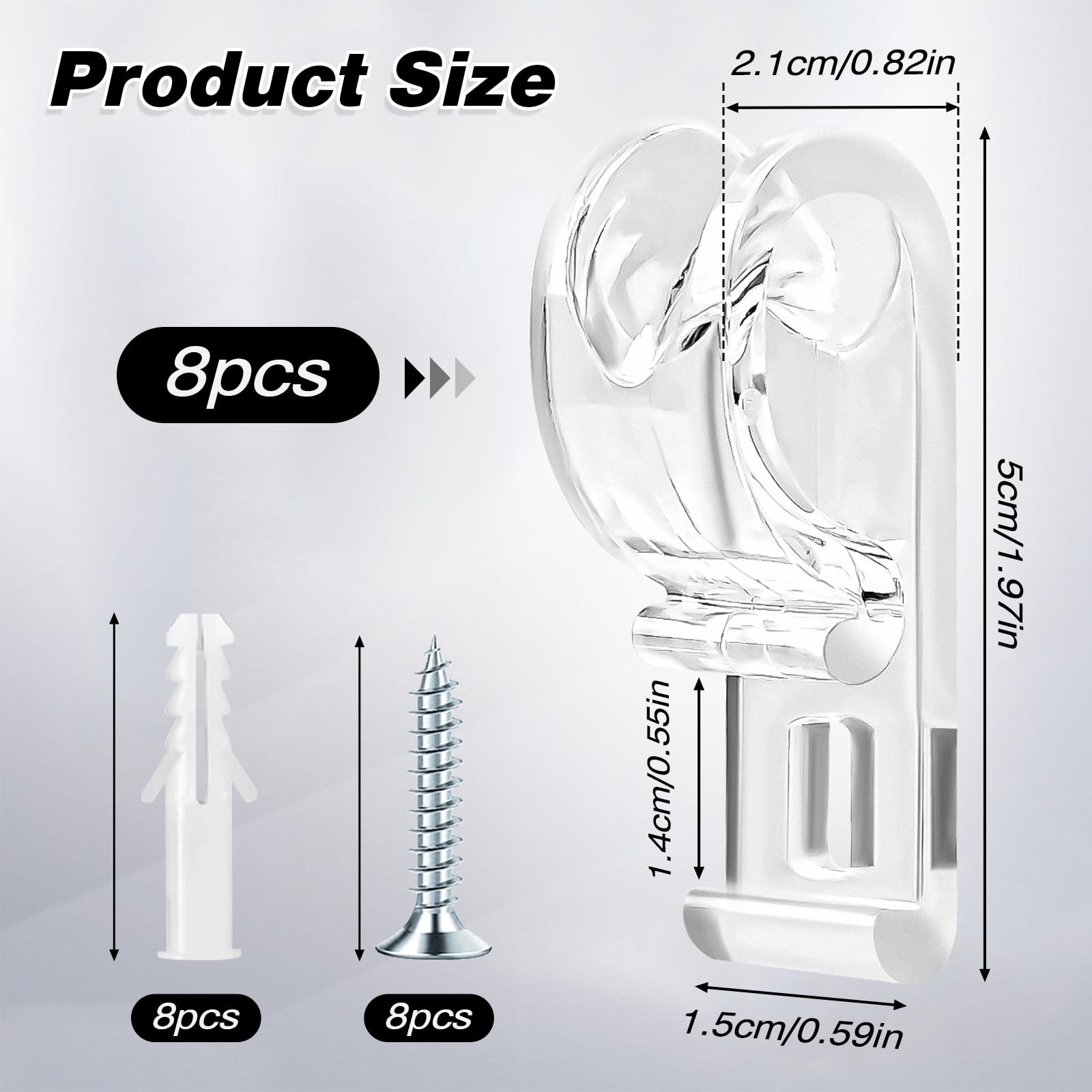 8 Pcs Roller Shade Clear Saftey Chain Retainer and Cord Guide Curtain P Clip Bli