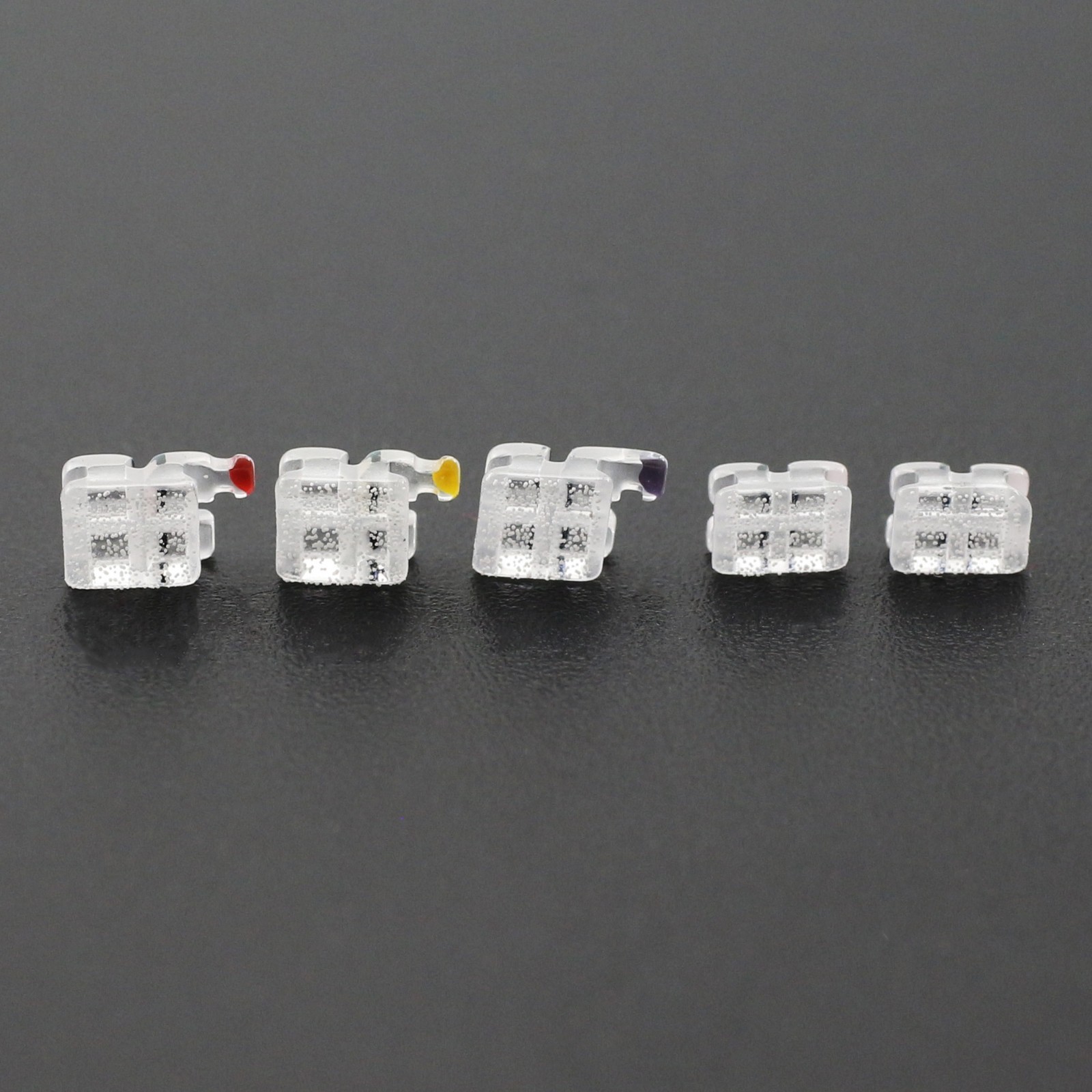 20PCS Dental Orthodontic Sapphire Crystal Bracket Aesthetic Roth 022 3 4 5 Hooks