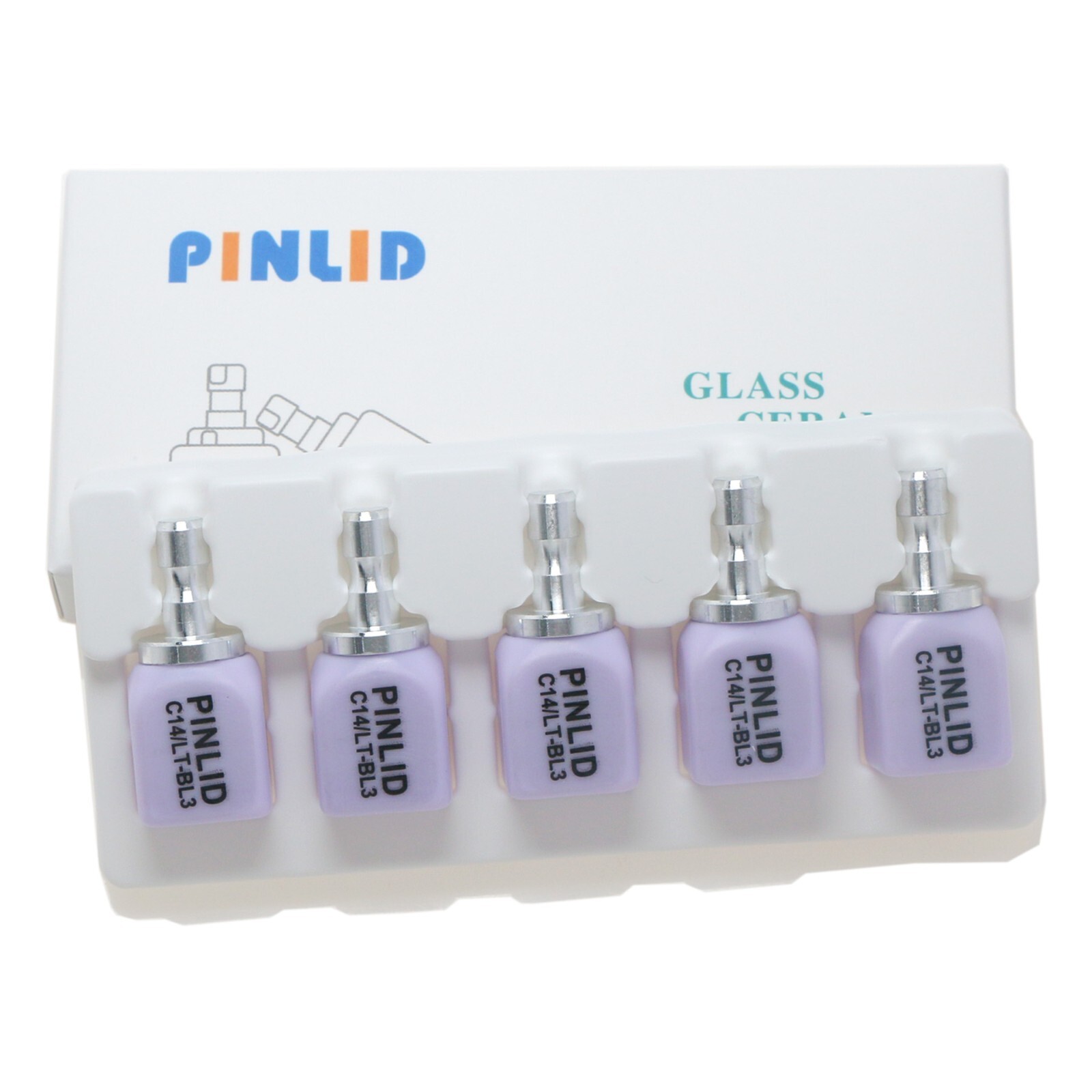 US 5Pcs LT C14 Dental Glass Ceramic Lithium Dislicate Blocks Cerec Emax CAD CAM