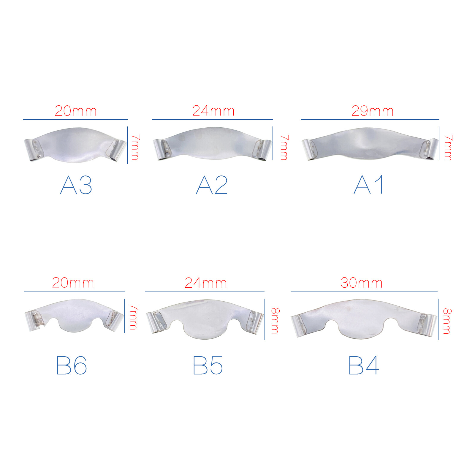 20Pcs/Pack Dental Saddle Contoured Metal Matrices Matrix Band / Springclip