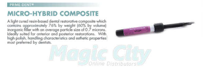 Prime-Dent Dental Micro Hybrid Light Cure Composite 4.5 gm Syringe – (CHOOSE)