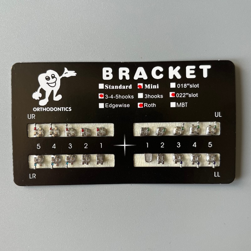 1-200Set Dental Orthodontic Metal MIM Monoblock Brackets Mini Roth 022 345 hooks