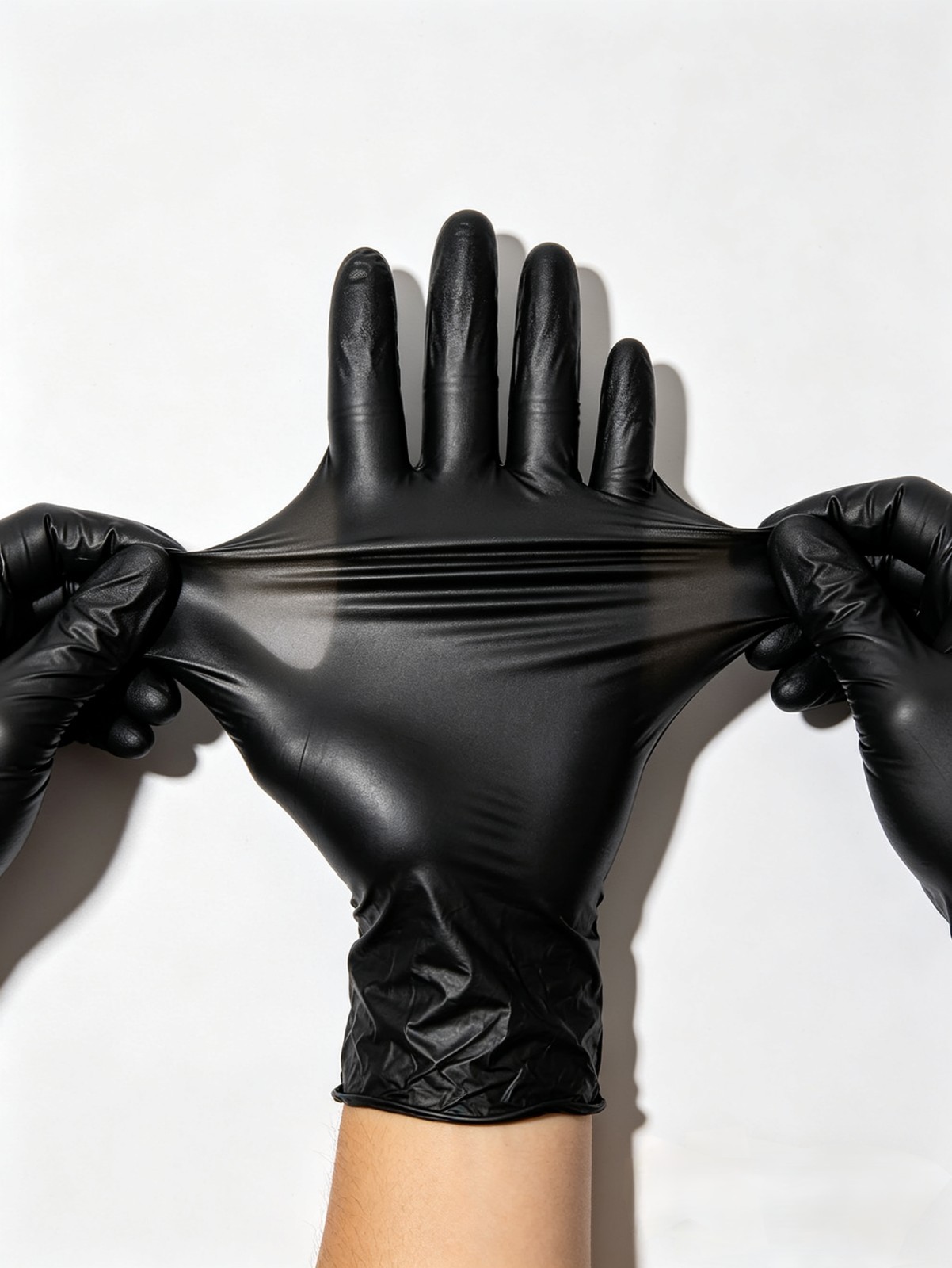 5.5Mil Black Disposable Nitrile Gloves 100Pcs Powder Free Latex Free Textured