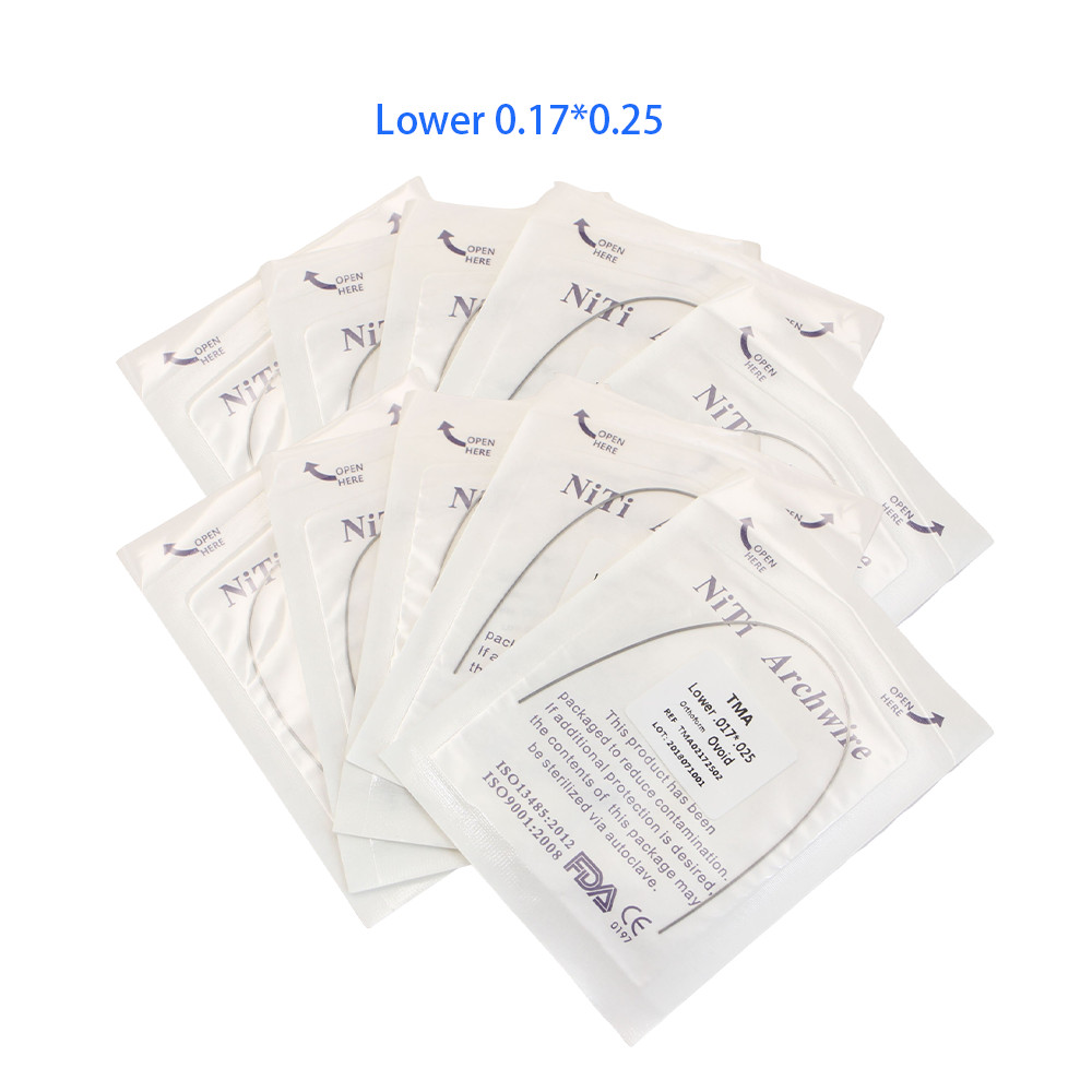 Dental Orthodontic TMA Beta Ti-Mo Arch Wires Rectangular Round Arch Ovoid Form