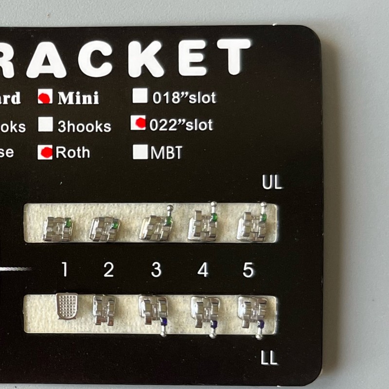 1-200Set Dental Orthodontic Metal MIM Monoblock Brackets Mini Roth 022 345 hooks