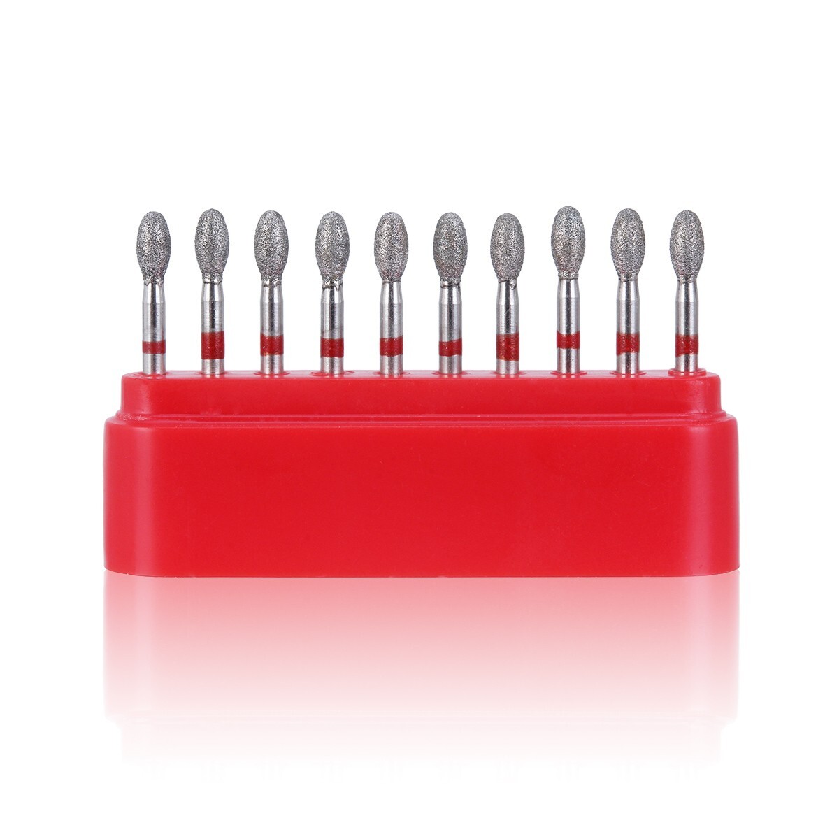 Dental Diamond Burs FOOTBALL 379-023F FINE RED DEFEND Friction Grip 10Pcs/Pack