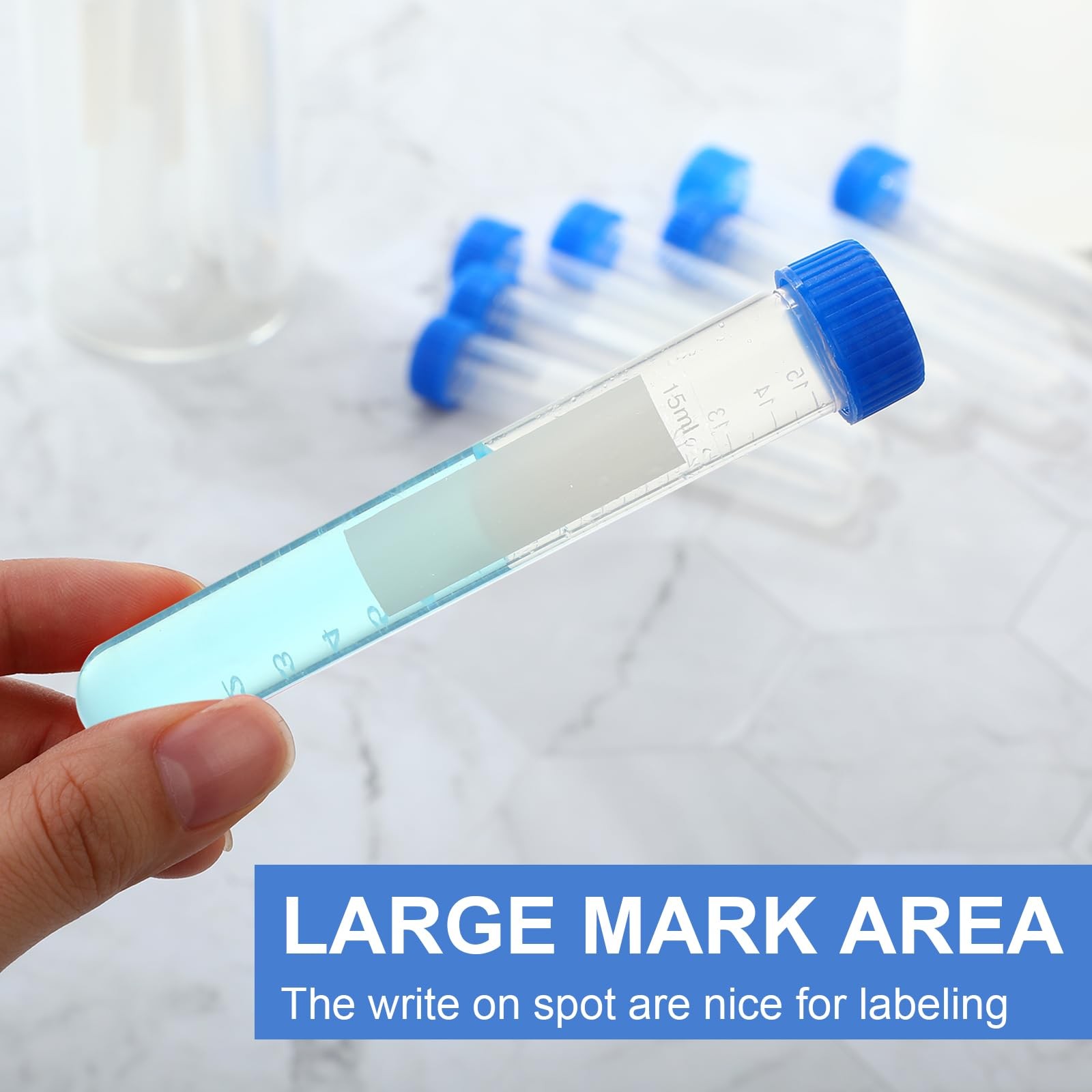 500 Pcs 15 ml Centrifuge Tubes Sterile Plastic Test Tubes with Screw Caps Pol…