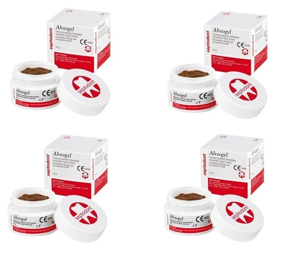 4 x ALVEOGYL Dental Dry Socket Surgical Paste 10gm After Tooth Extraction