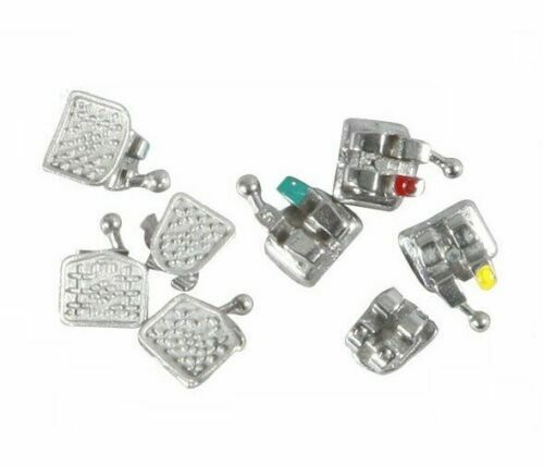 100pcs Dental Orthodontic Brackets Metal Braces standard MBT 022 345 hooks U/L