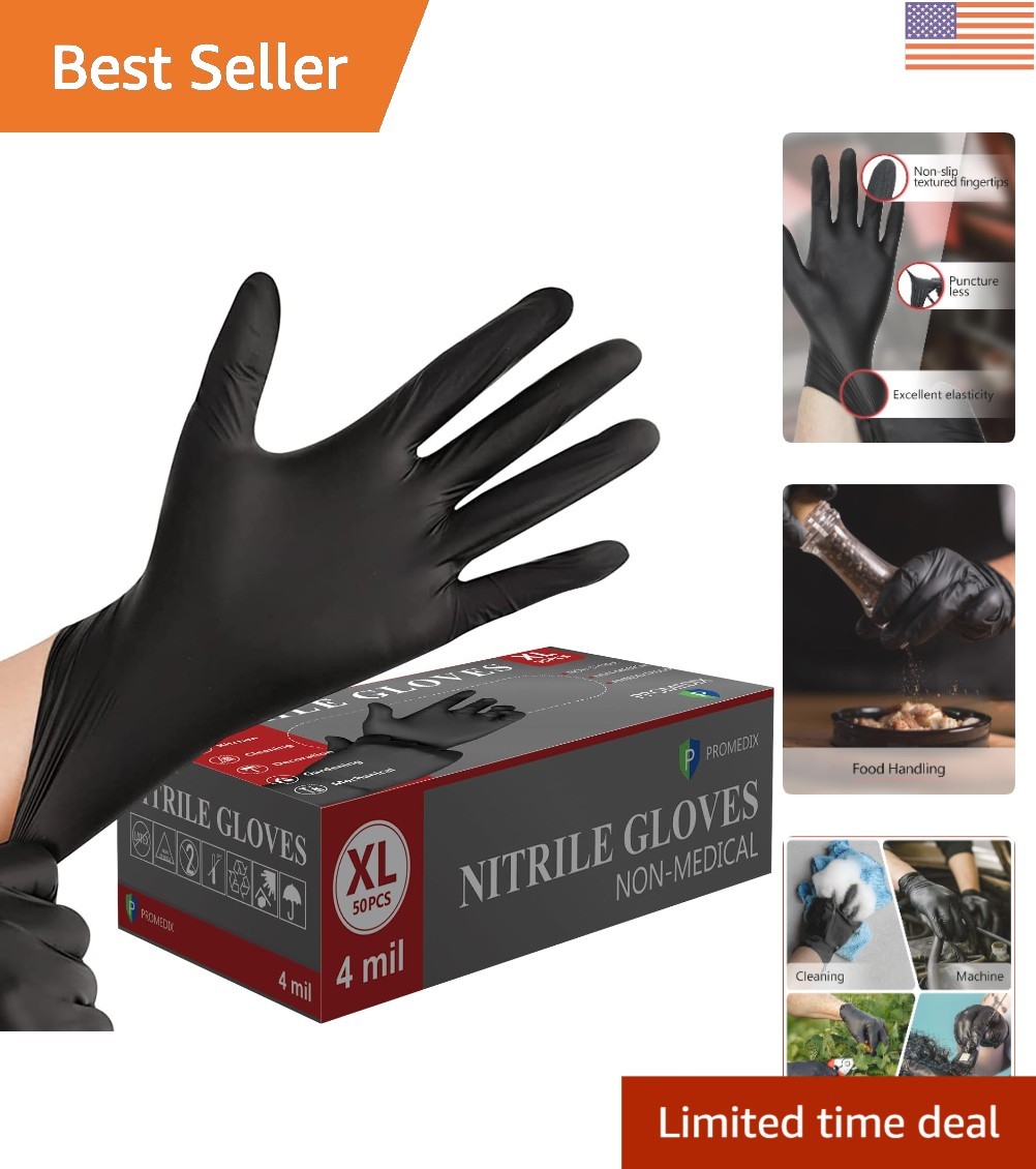 Ambidextrous 4mil Nitrile Disposable Gloves – Stretchy, Waterproof, and Durable