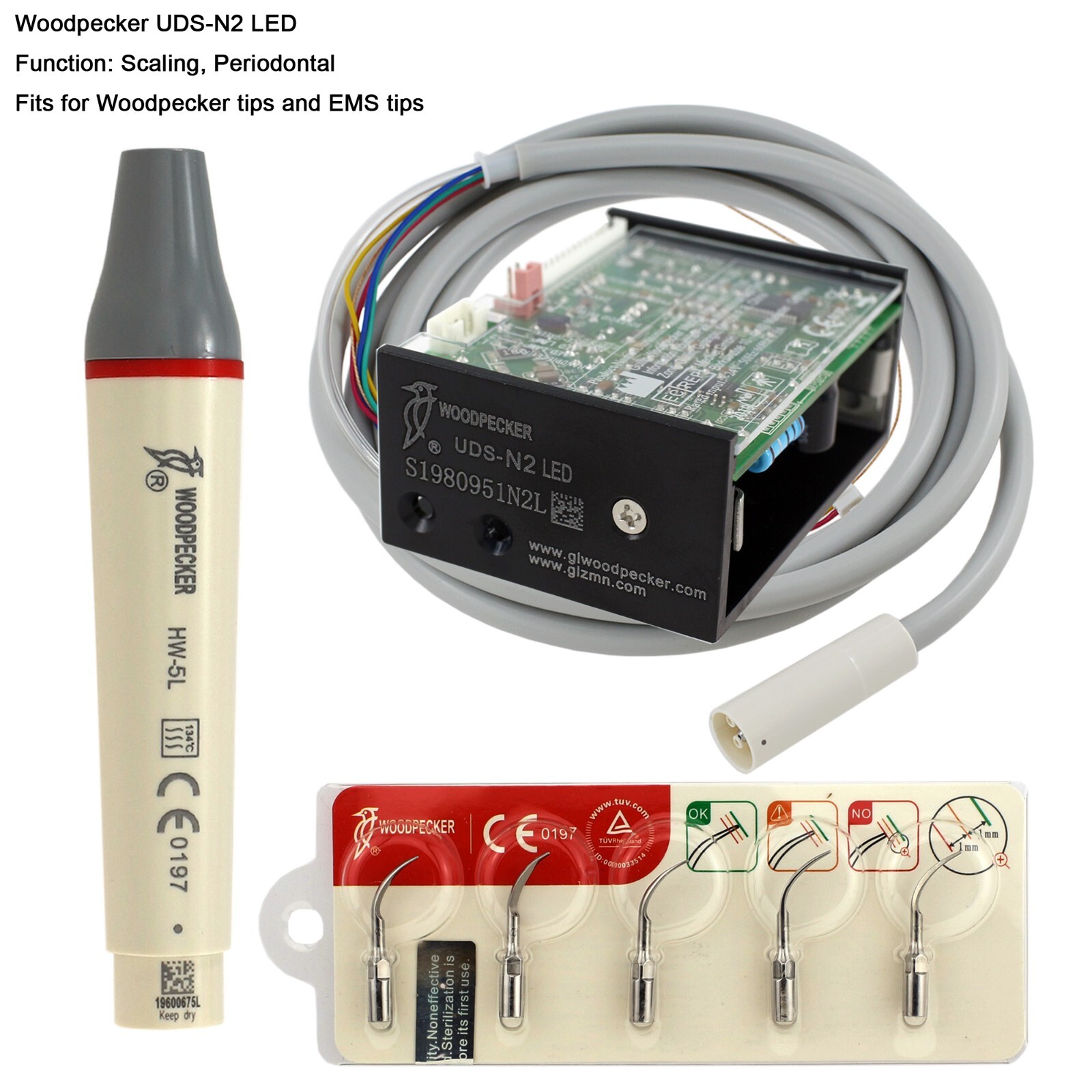Woodpecker DTE Dental Ultrasonic Piezo Scaler Handpiece Tips HW-5L HD-7L G1 GD1