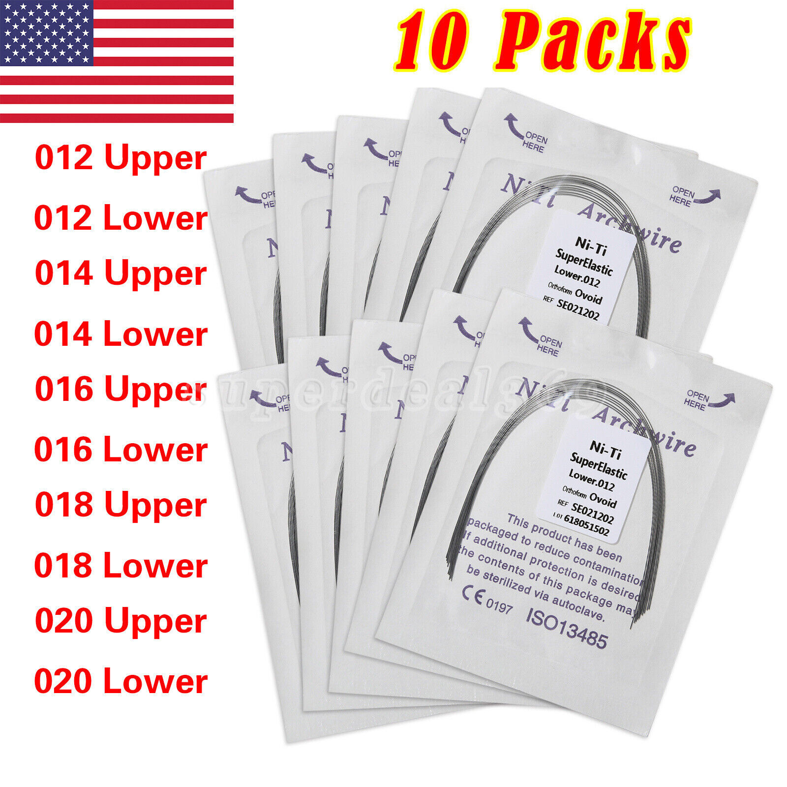100PCS Dental Orthodontic Arch Wire Niti Super Elastic Round archwires Ovoid ns
