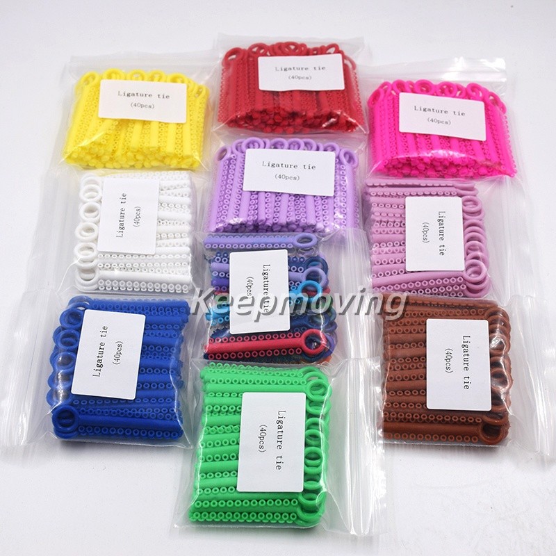 1 Pack 1040 Pcs Dental Orthodontic Elastic Braces Rubber Ligature Ties 37 Colors
