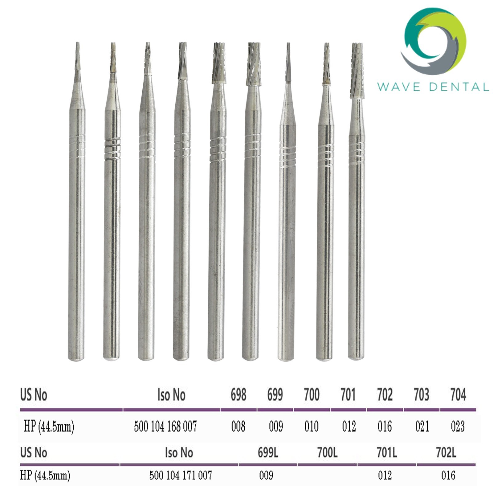 Wave Dental Surgical Burs Carbide 698 699 699L 700 701 702 702L Taper HP Prima