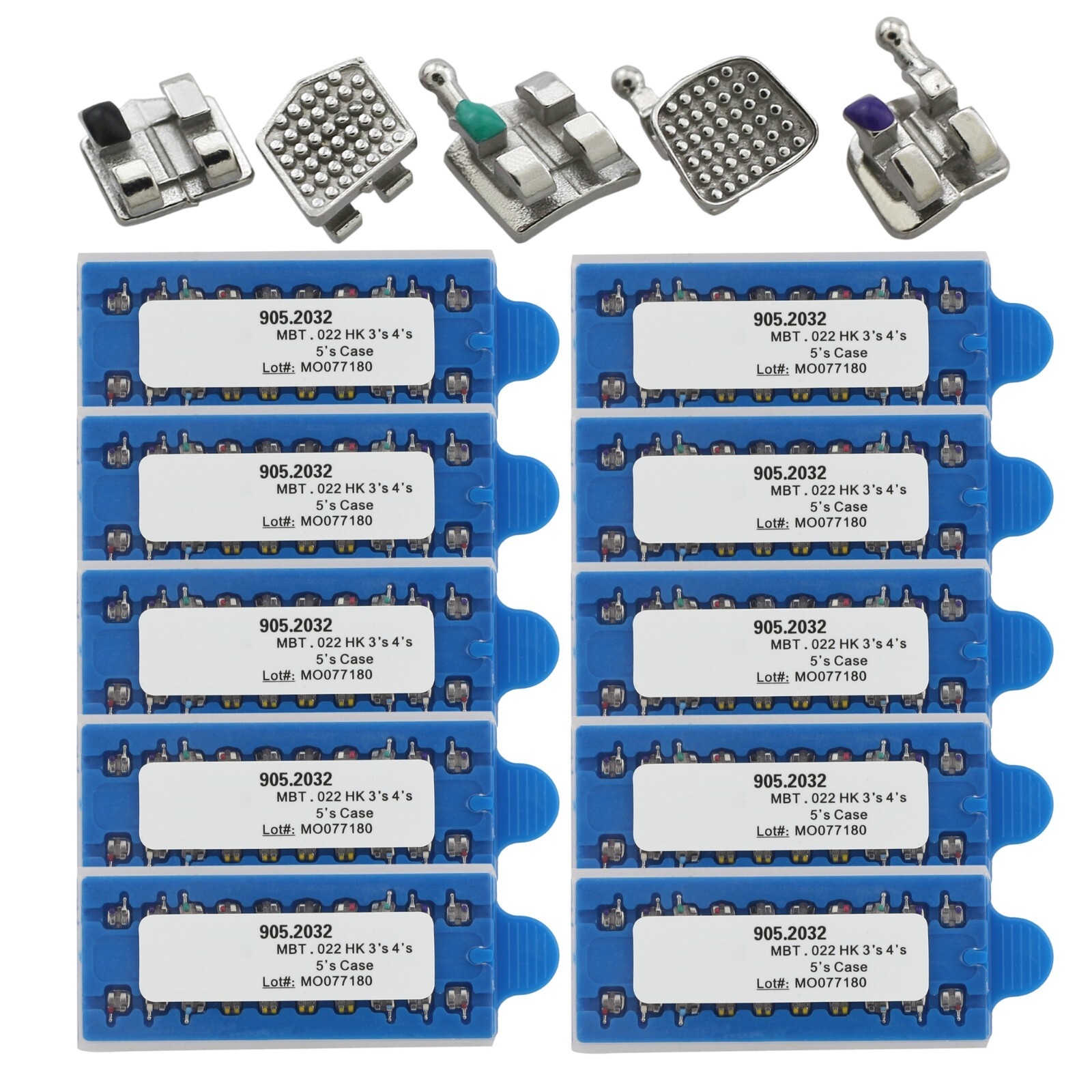 Dental Orthodontic Metal Brackets MIM Mini Braces Roth MBT 022 018 345 Hooks 5-5