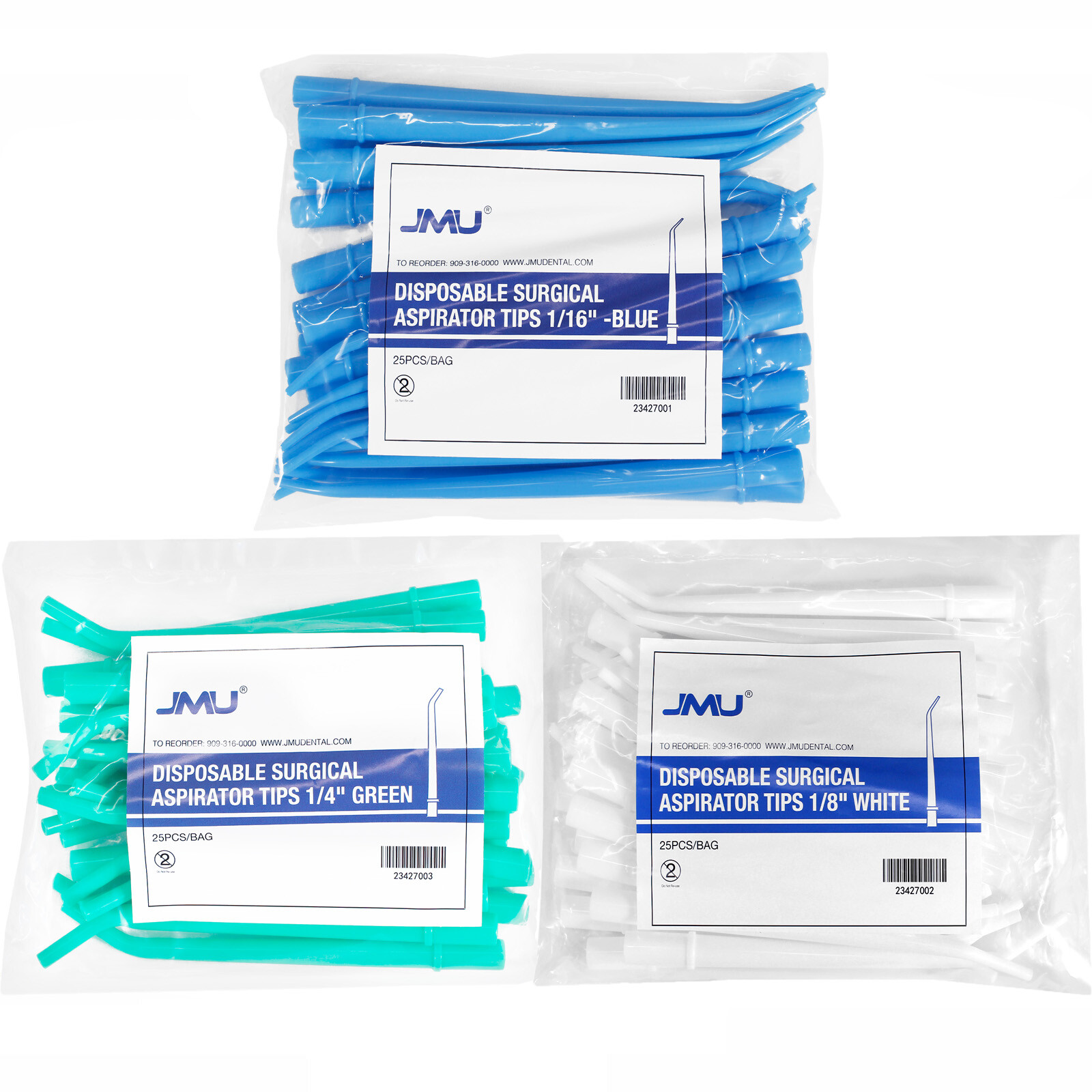 25Pcs/Bag JMU Dental Aspirator Tips Tube Disposable Suction Saliva 1/4″1/8″1/16″
