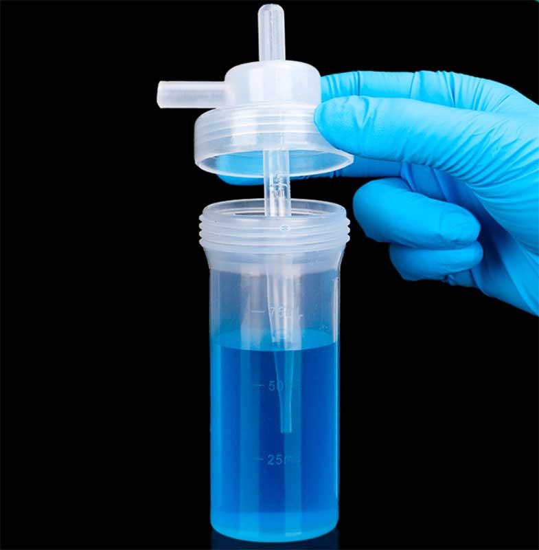 Plastic Gas Absorption Bottle PE PP Acid Alkali Resistant Lab 75ml or 100ml