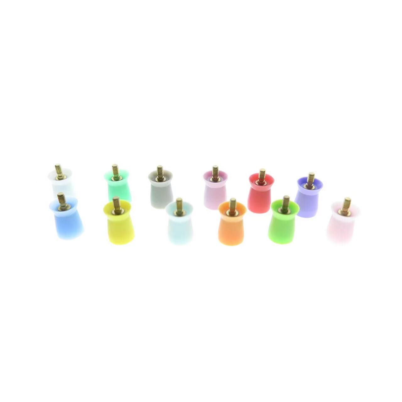 500 Screw-in Type Dental Paste Prophy Polishing Cups Soft Tips Silicone Colorful