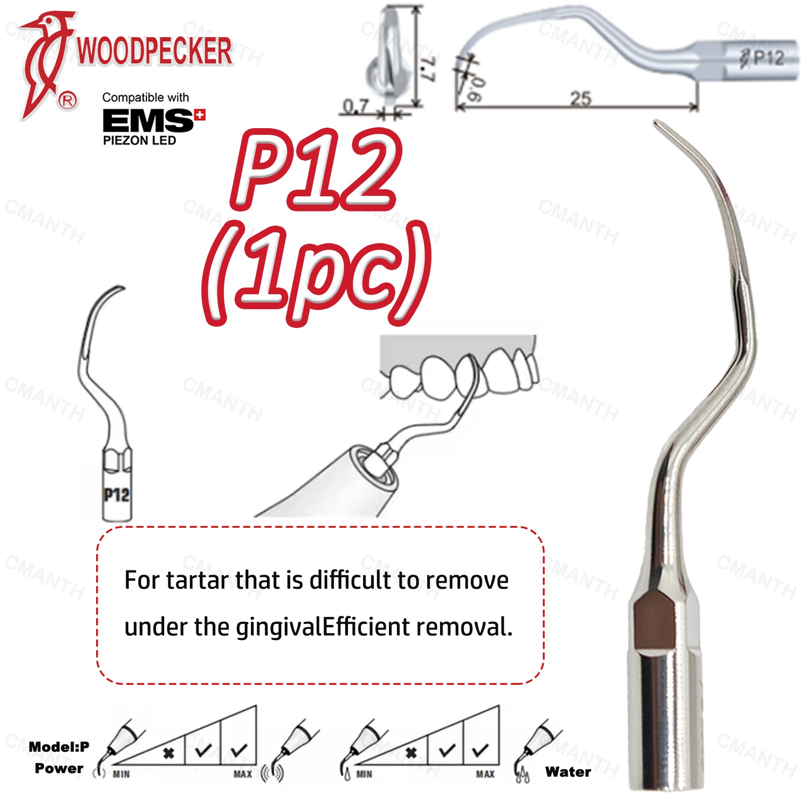 Woodpecker Dental Ultrasonic Scaler Tips Periodontics Tip Fit EMS USD Handpiece