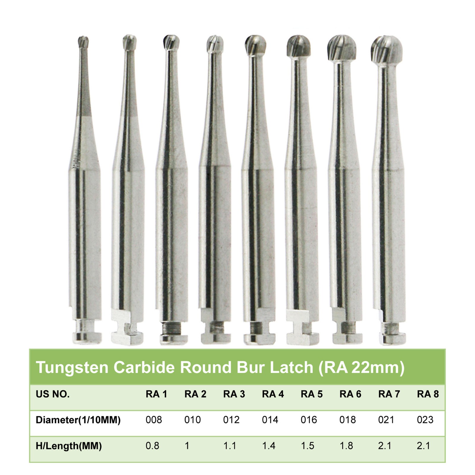 WAVE Dental Carbide Latch Burs Long Round Ball RA SURG Bur Contra Angle 22/26mm