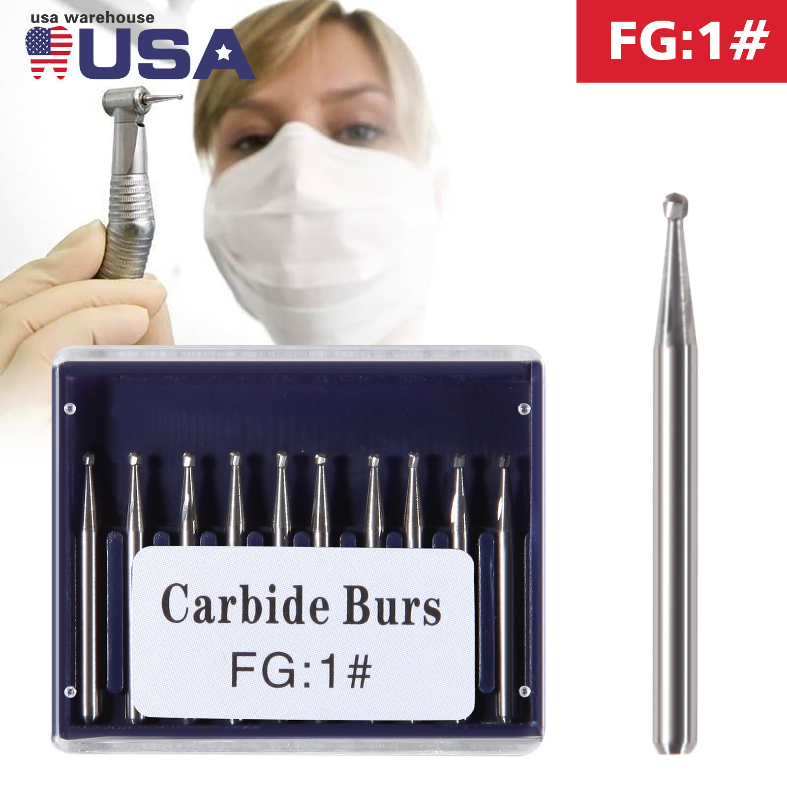 High Speed Regular/Surgical FG/Endo/Zekrya Round Tungsten Carbide Burs Dental