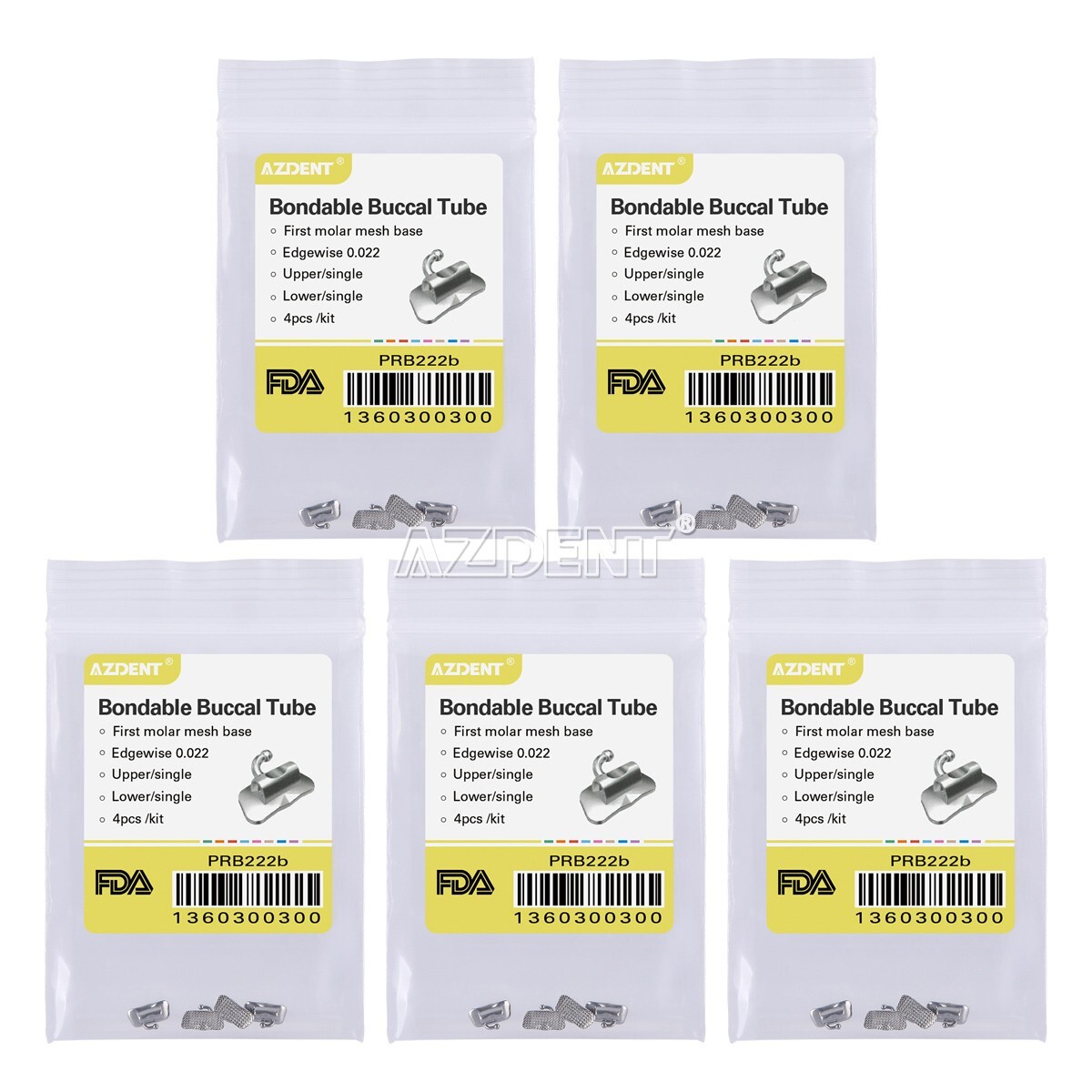 AZDENT Dental Ortho Buccal Tubes 1st/2nd Molar Tube Roth/MBT/ Edgewise 022/018