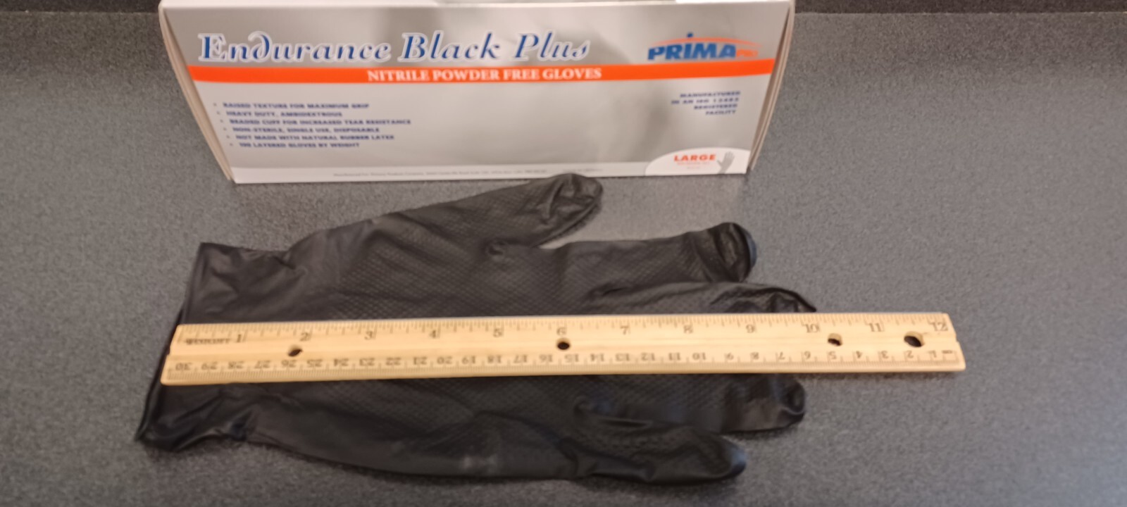 Nitrile Gloves 8 Mil Diamond Texture Black Endurance Plus Case of 1,000 PCS