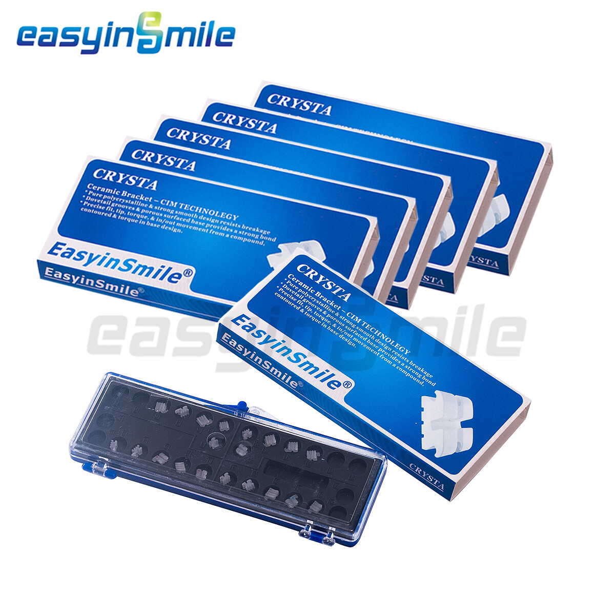 5Packs Dental Orthodontic MINI Ceramic Brackets Roth 022 3.4.5 Hook EASYINSMILE