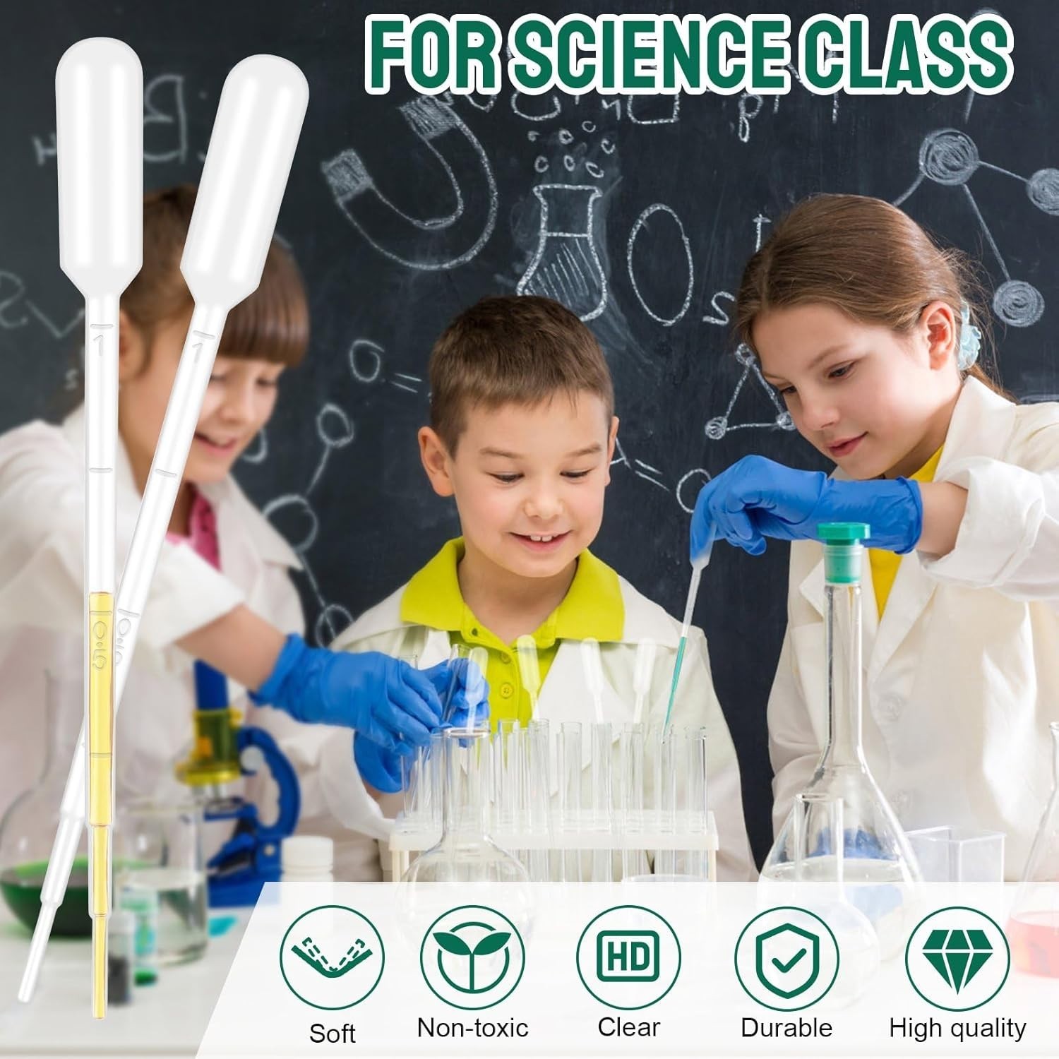 500 Pcs 3ML Pipettes Dropper-Disposable Plastic Pipettes Dropper for Lab Science