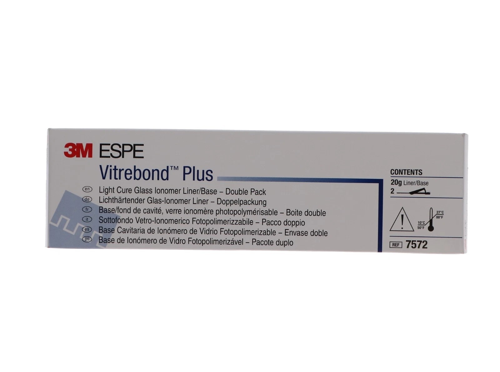3M ESPE Vitrebond Plus Light Cure Glass Ionomer Liner Base Clickers 2/Pk 7572
