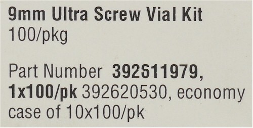 NEW Agilent 392611979 Clear Glass Ultra Screw Top Vial Kit 2ml, 9mm 100/pk