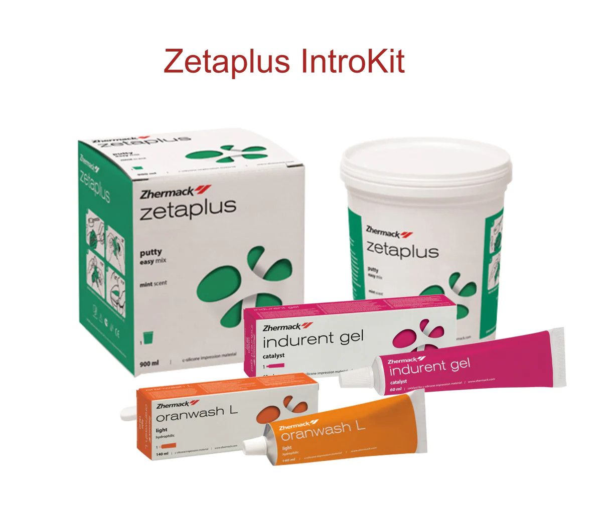 Zhermack ZetaPlus Kit Impression Putty 900ml + Oranwash 140ml+Indurent Gel 60ml.
