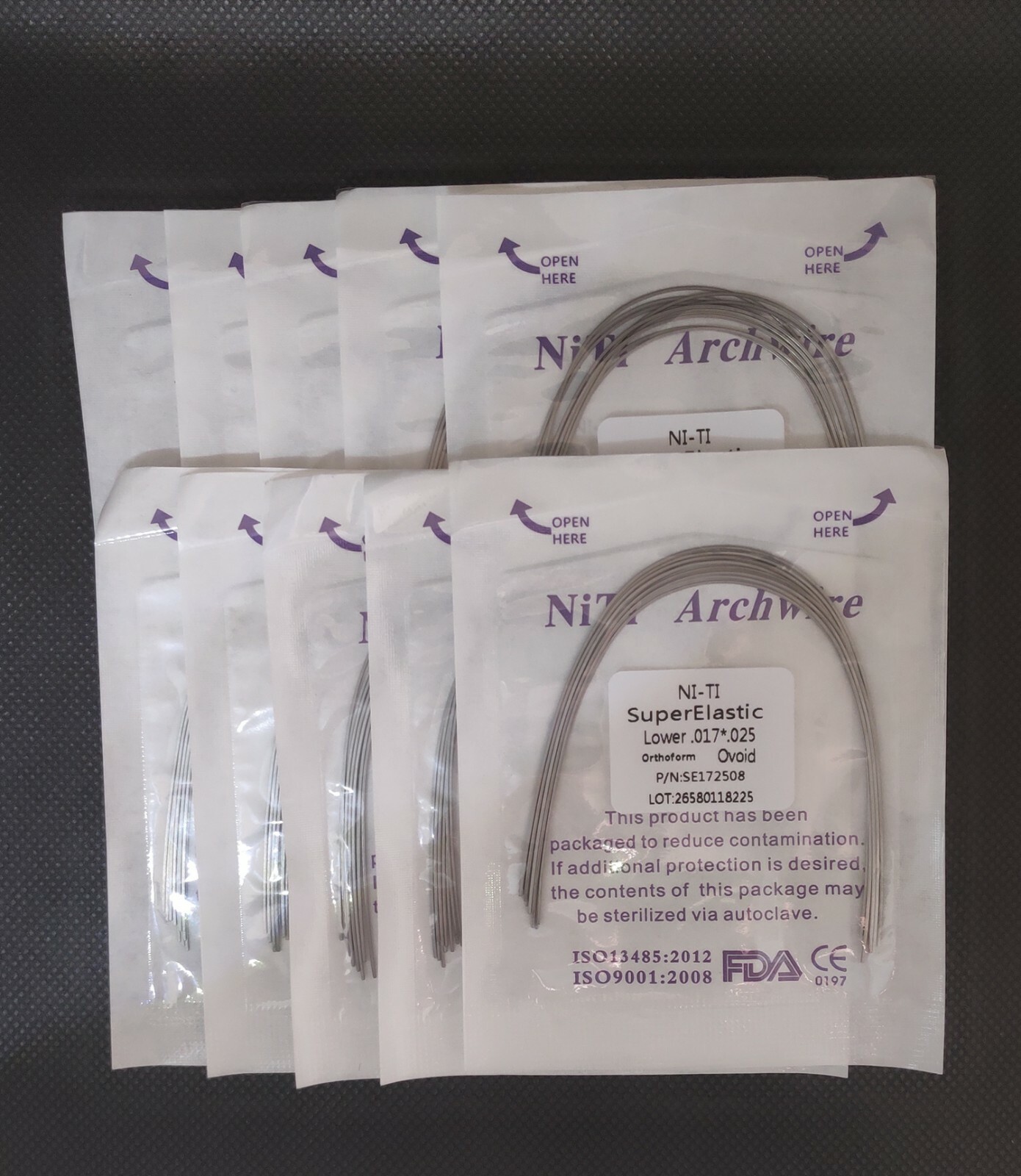 10 Packs Dental Orthodontic Super Elastic NITI Arch Wires Ovoid Form Rectangular