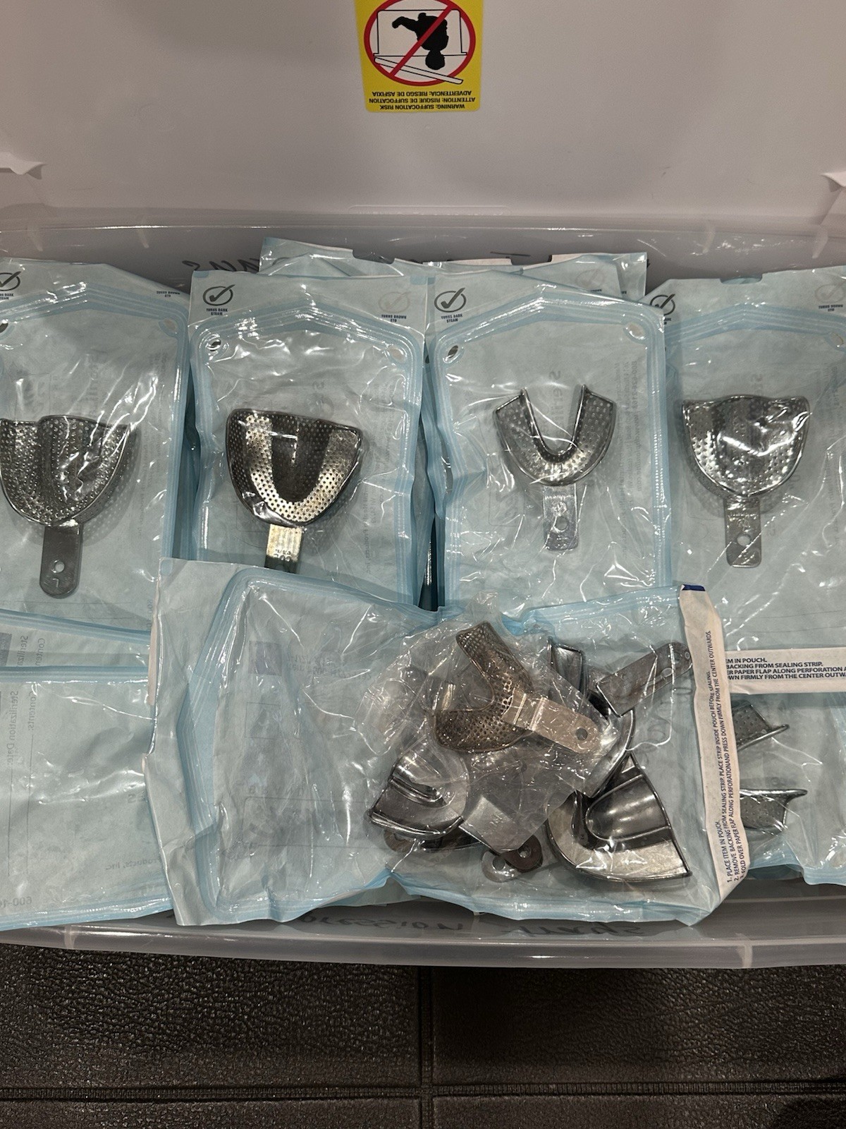 Lot of 30+ Stainless Steel Dental Impression Trays Autoclavable Perforated