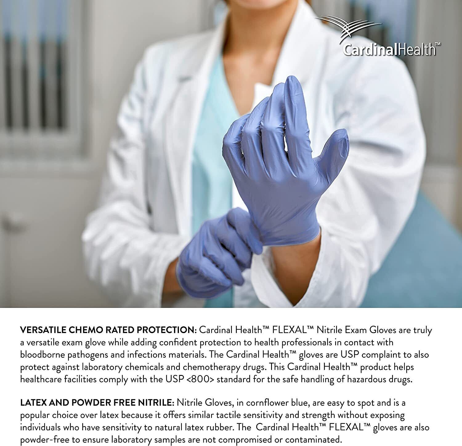 Cardinal Health Flexal Nitrile Gloves – 200/Box | Powder Free | Non-Sterile |