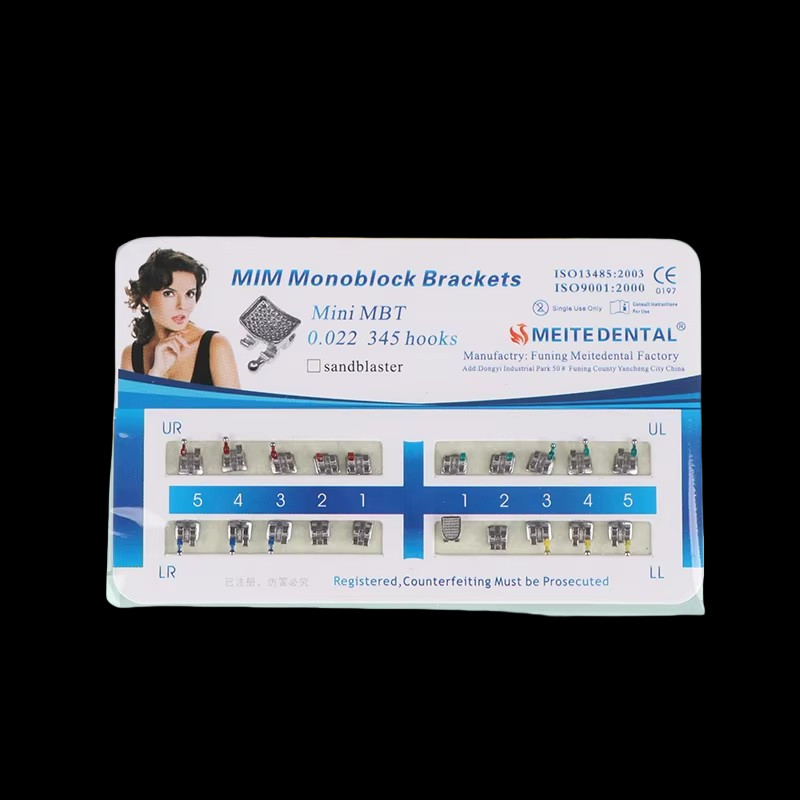 10 Sets Dental Orthodontic Bracket MIM Monoblock Mini Roth/MBT 022/018 345 Hooks