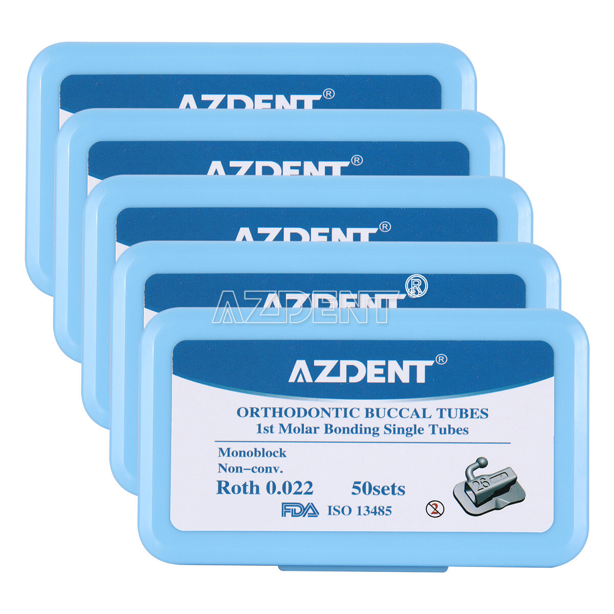 50Sets Tubos bucales de ortodoncia dental 1er molar Bondable Roth 022 monobloque