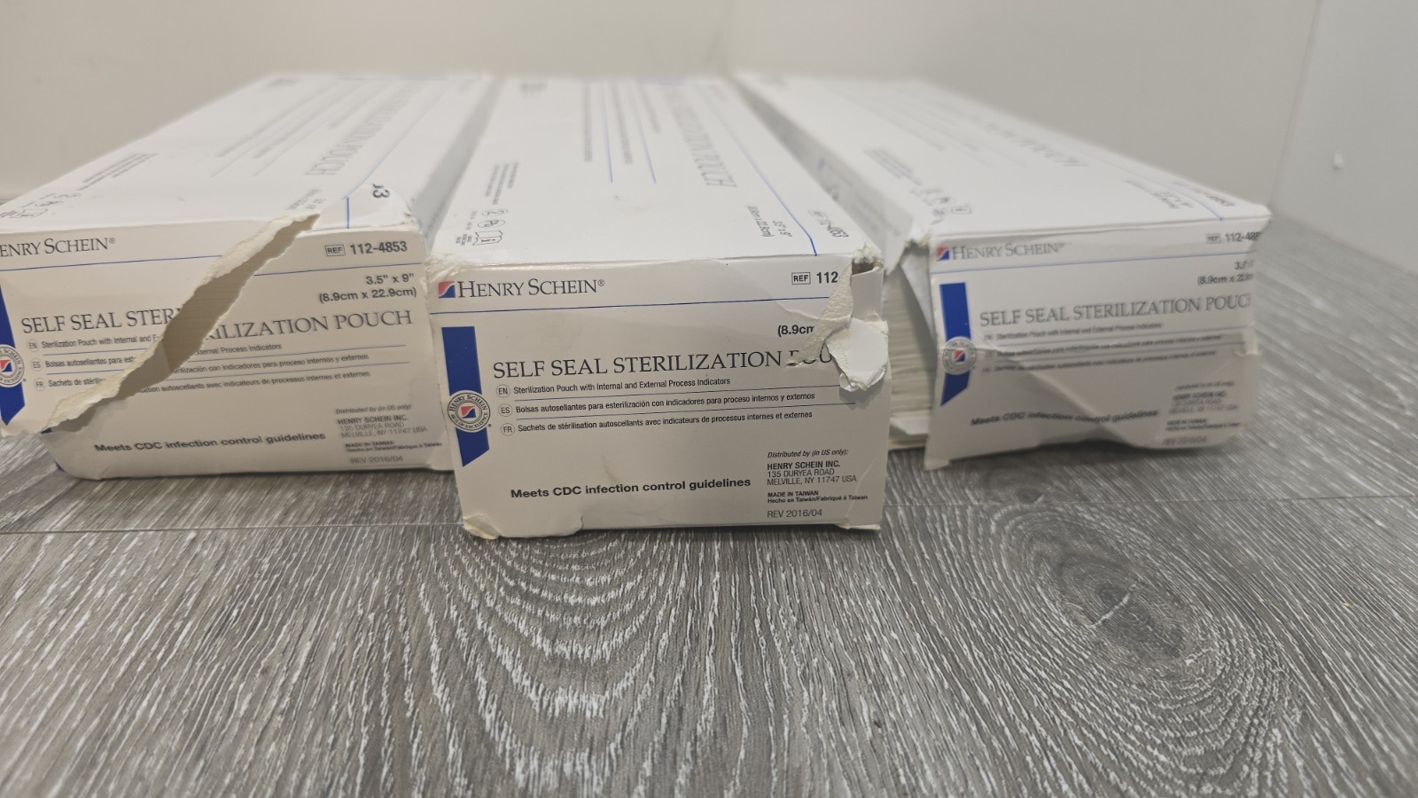 Lot of 3 Boxes Henry Schein Sterilization Pouch 200 Count 3.5X9″ REF: 112-4853