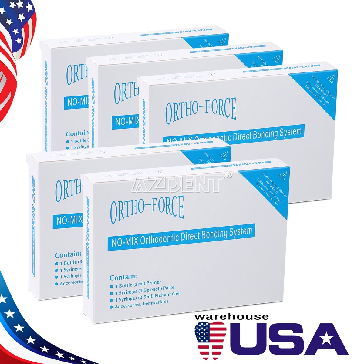 Dental Orthodontic Adhesive Light Cure Band Cement Shade Blue Glue Kit for Brace