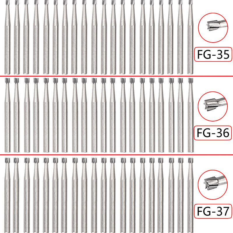 Dental Tungsten Carbide Inverted Cone Bur Burr High Speed Handpiece FG-35/36/37
