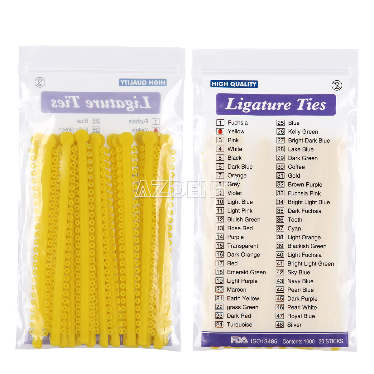 1000Pcs/Pack AZDENT Dental Orthodontic Ligature Ties Braces Elastic Rubber Bands