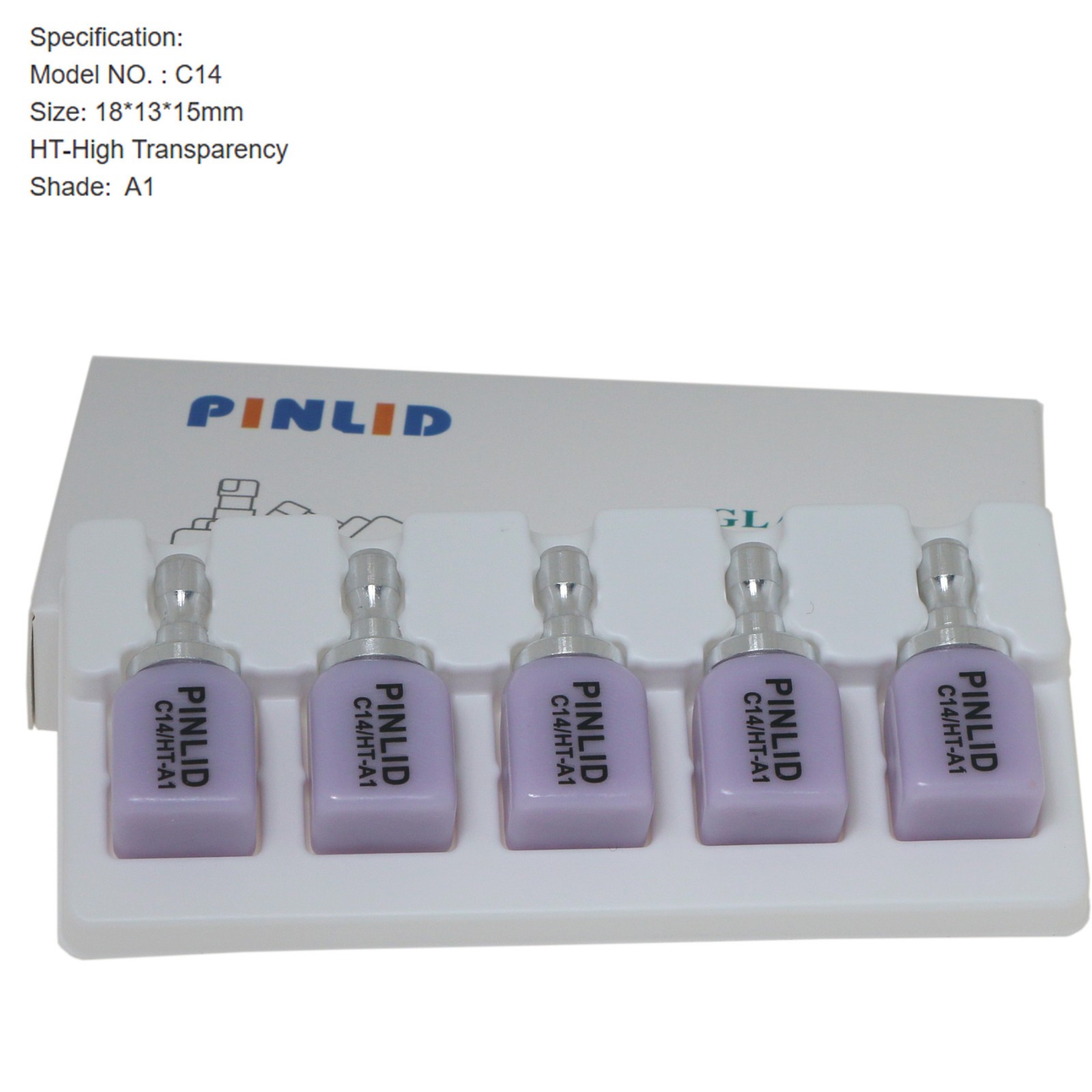 Dental lithium disilicate glass-ceramic C14 HT/LT InLab IPS e.max CAD/CAM Blocks