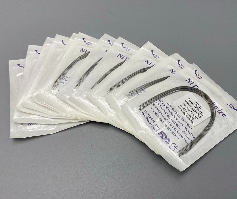 Dental Orthodontic Arch Wire Super Elastic Niti Round Rectangular Natural Form