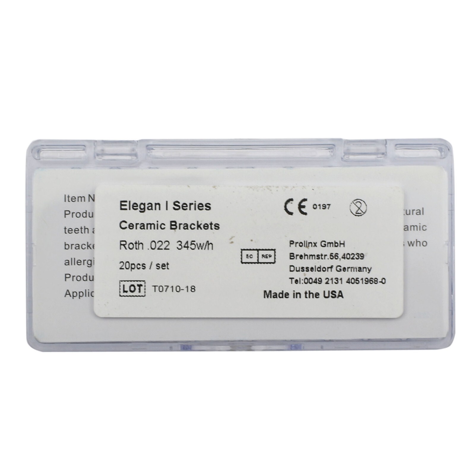 Dental Orthodontic Bracket Ceramic Clear Braces Sapphire Aesthetic Roth MBT 022
