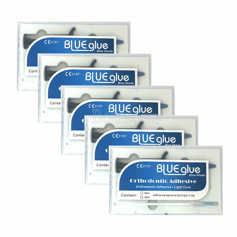 CE Dental Orthodontic Adhesive Curing Light Adhesive paste in syinges blue glue