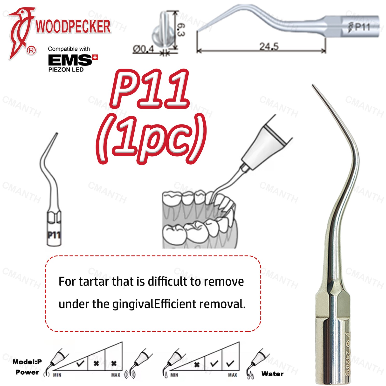 Woodpecker Dental Ultrasonic Scaler Tips Periodontics Tip Fit EMS USD Handpiece