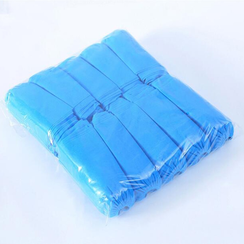 100pcs Blue Disposable Non-woven Shoe Covers Non-slip Wear-resistant Shoe Covers
