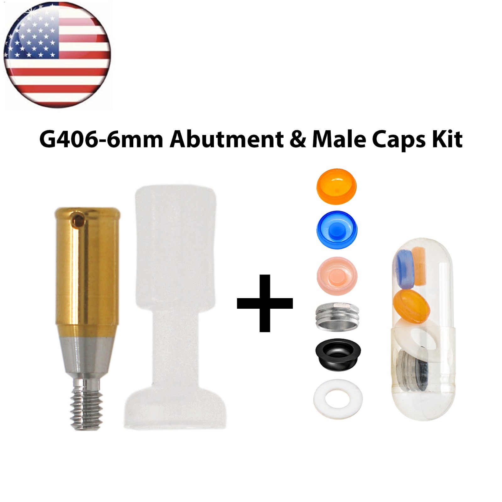 US Dental Overdenture Locator Abutment Regular & Male Caps For Hiossen Osstem ET