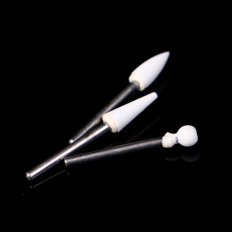 Dental White Stone Polishing Burs Flame/Cone/Round Mounted FG Abrasion Point